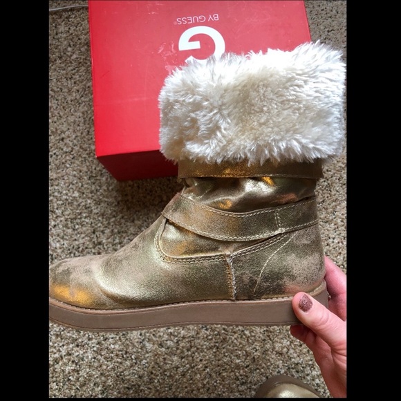 G By Guess Golden Fur Boots - Picture 4 of 7